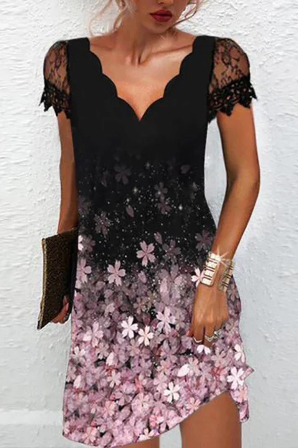 Cora elegant party mini dress styling view