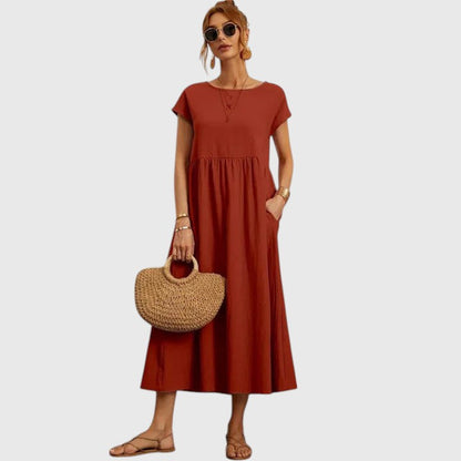 Avenelle | Casual Midi Summer Dress with Pockets