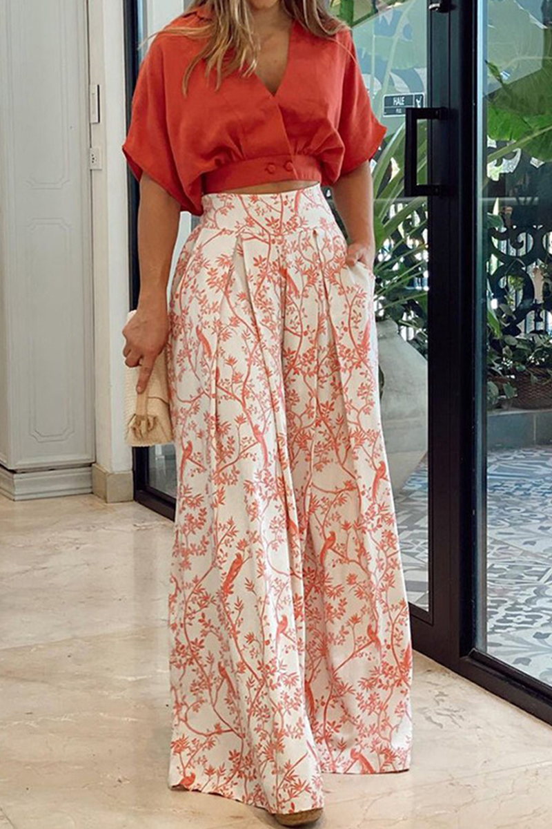 Gisèle | Satin Puff Sleeve Cropped Top & Palazzo Pants Set