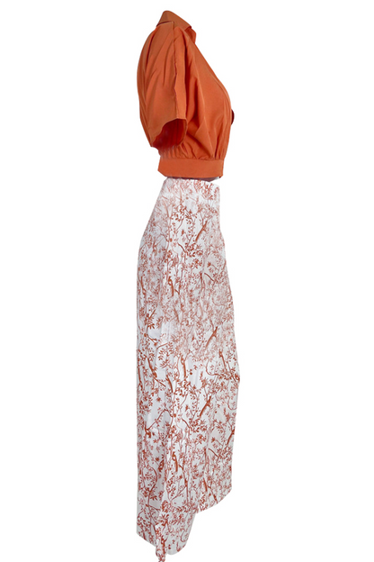 Gisèle | Satin Puff Sleeve Cropped Top & Palazzo Pants Set