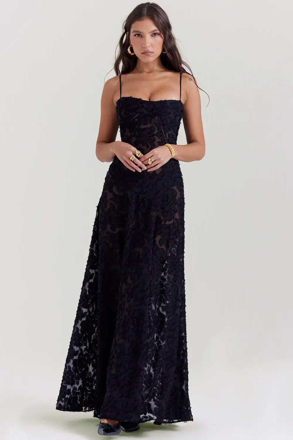Floral maxi dress with adjustable straps