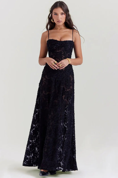 Floral maxi dress with adjustable straps