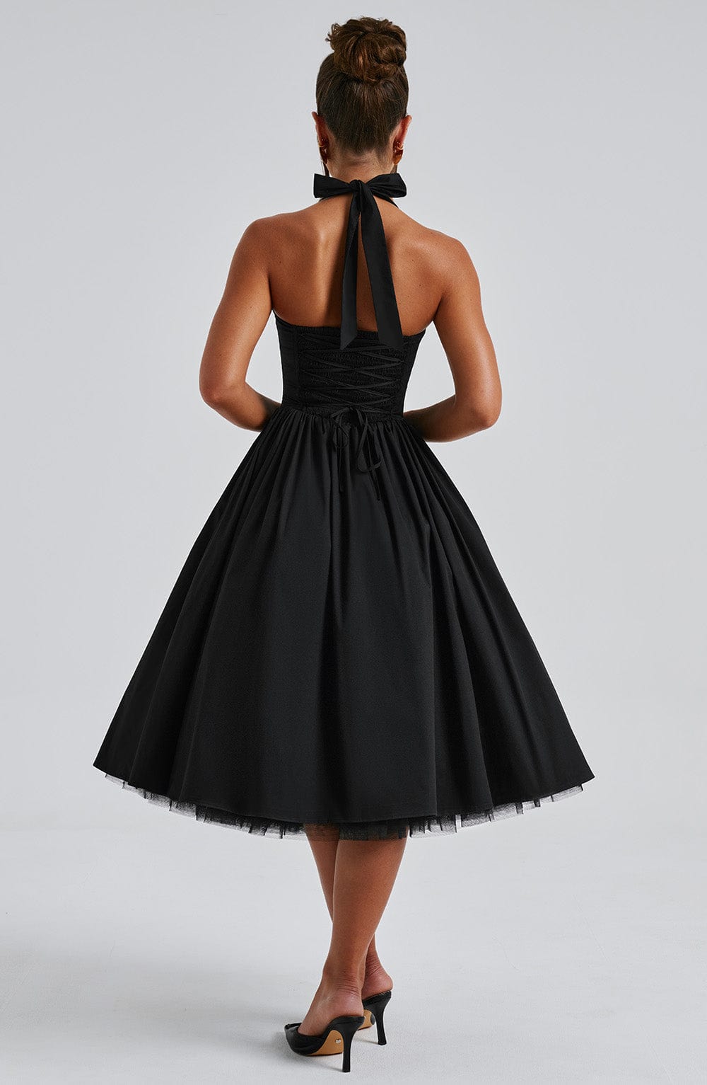 Elvina | Halter Midi Wedding Guest Dress