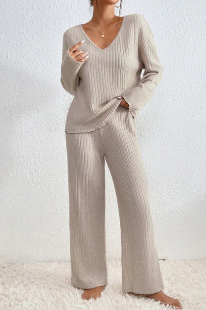 Lunette ribbed lounge two-piece set for women