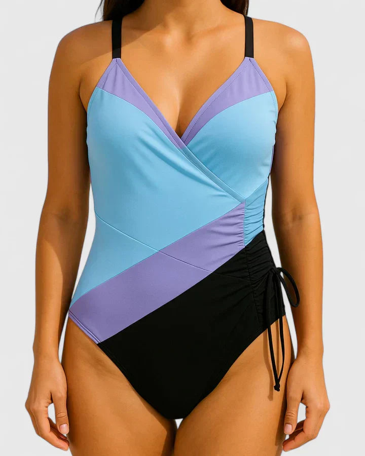 Sorynelle | Striped High Waist One-Piece Swimsuit
