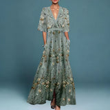 Jill | Floral V-Neck Maxi Occasion Dress