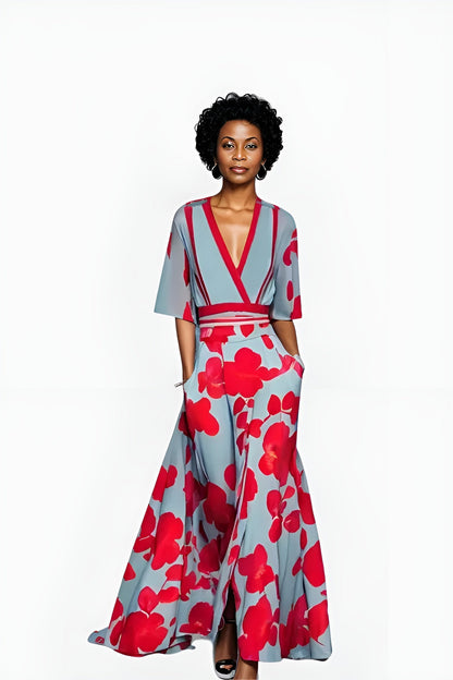 Velara | Floral Wrap Midi Dress