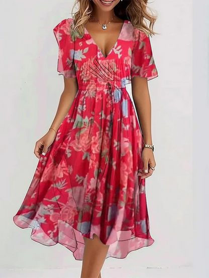 Elowyn | Boho Floral Midi Summer Dress