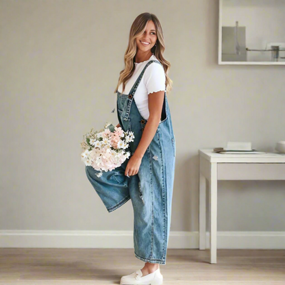 Vintage style plain jumpsuit, front view