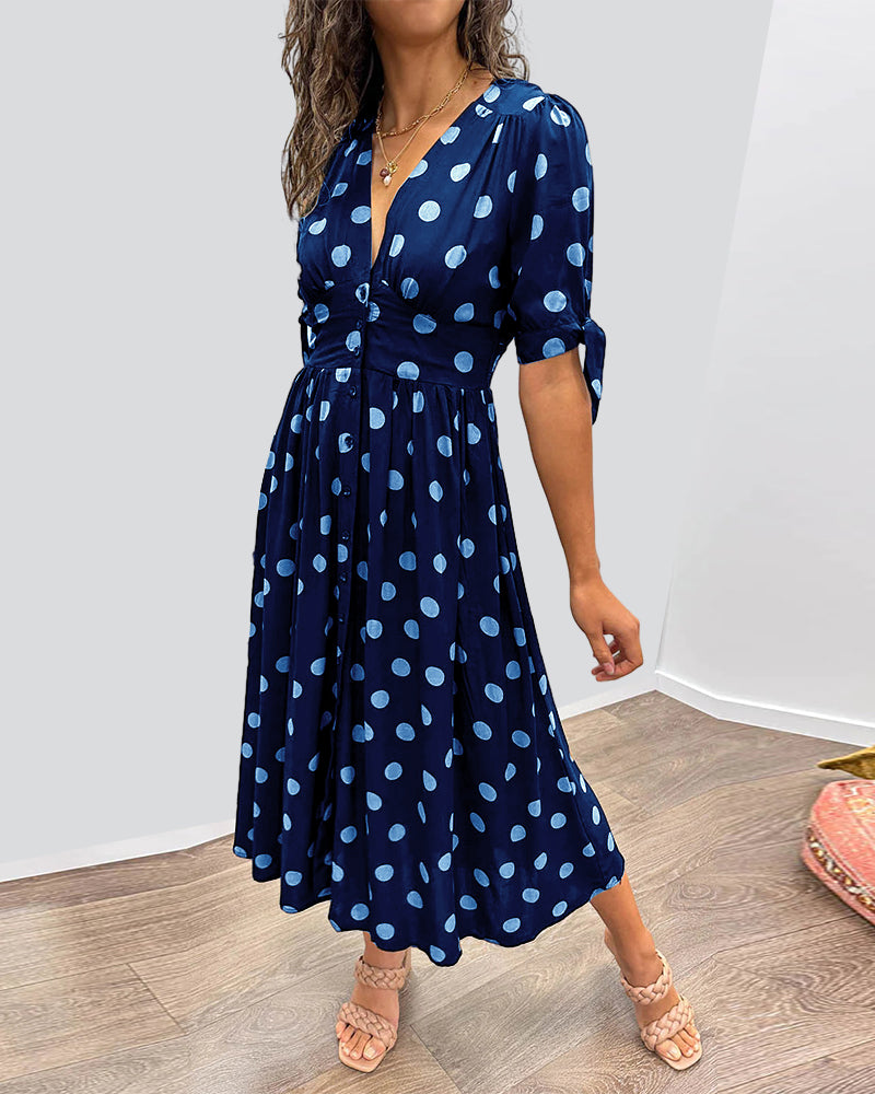 Bellamy | Polka Dot Button-Down Midi Dress
