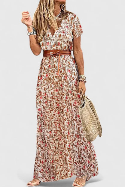 Liora | Floral V-Neck Summer Maxi Dress