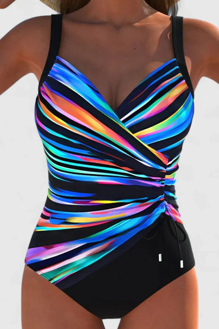 Sorynelle | Striped High Waist One-Piece Swimsuit