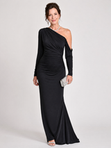 Noralise one-shoulder ruched maxi gown for women