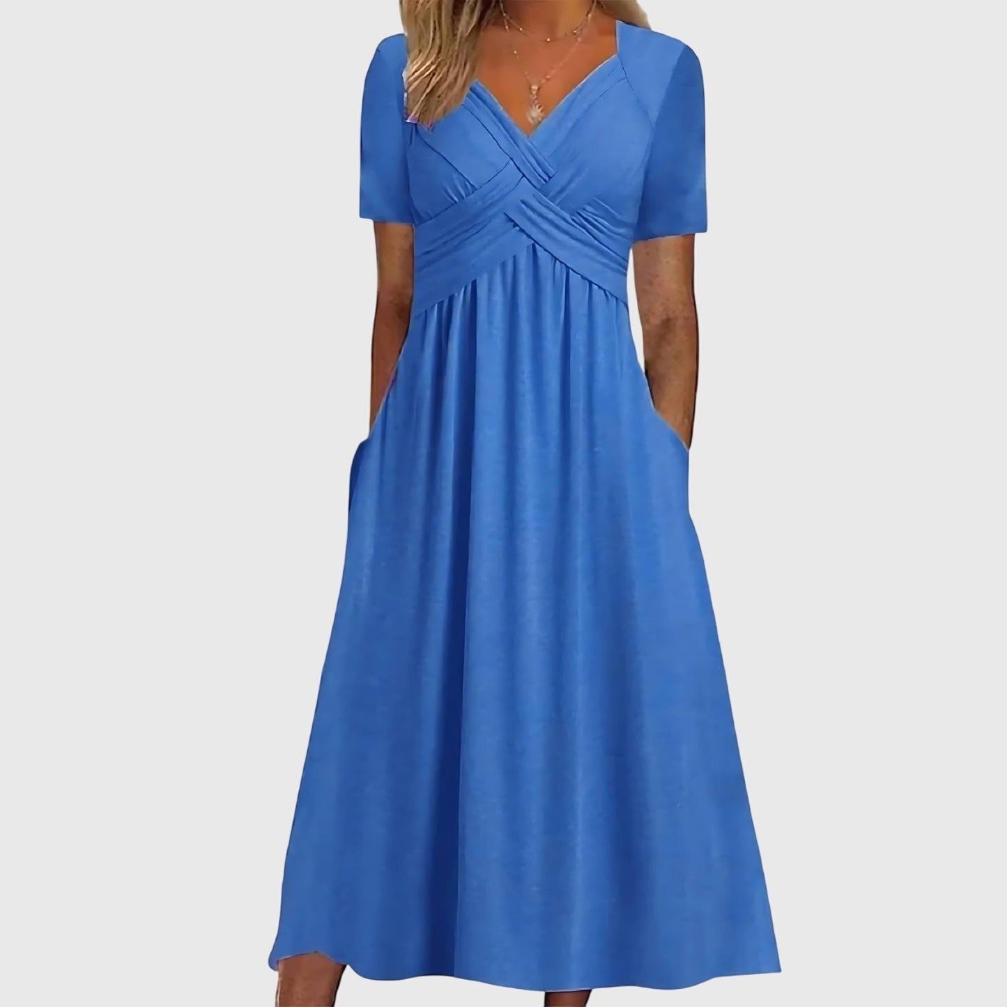 Lysandra | A-Line Midi Summer Dress with Pockets