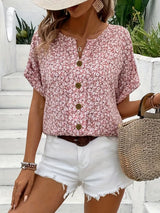 Stephanie | Chic Floral Print Button Blouse