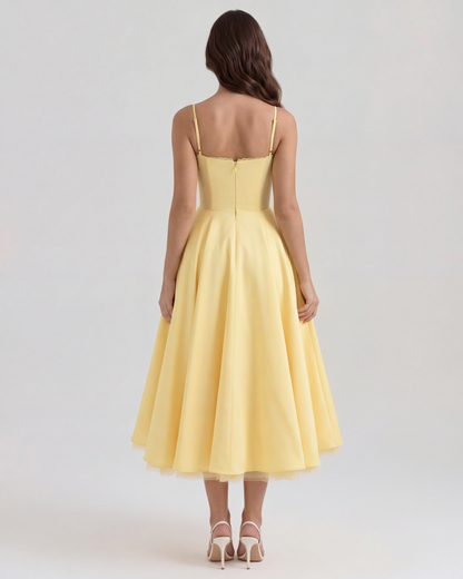 Nadine | Sweetheart Neckline Boned Tulle Midi Wedding Guest Dress