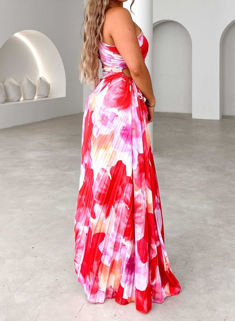 Maeve | Pleated Floral Maxi Wedding Guest Dress