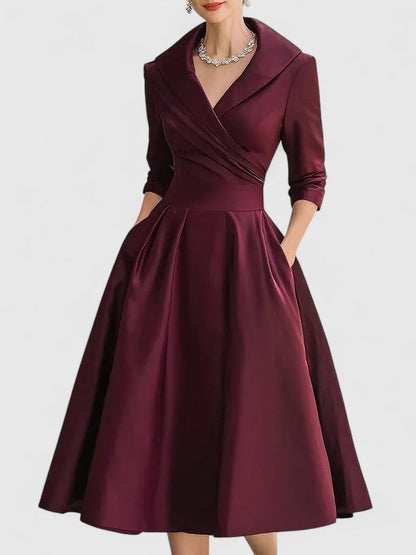 Aveline | Elegant Midi Dress with Pockets