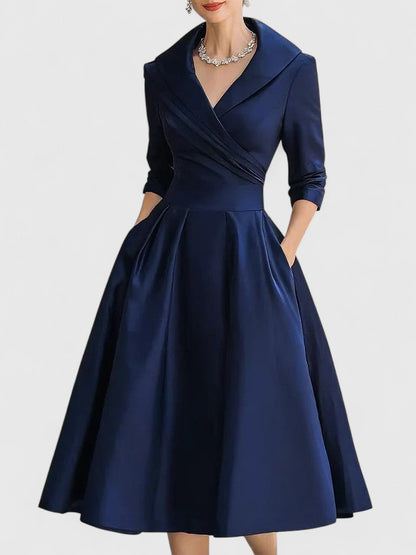 Aveline | Elegant Midi Dress with Pockets