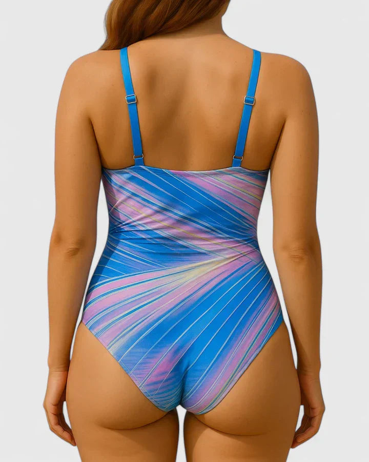 Sorynelle | Striped High Waist One-Piece Swimsuit
