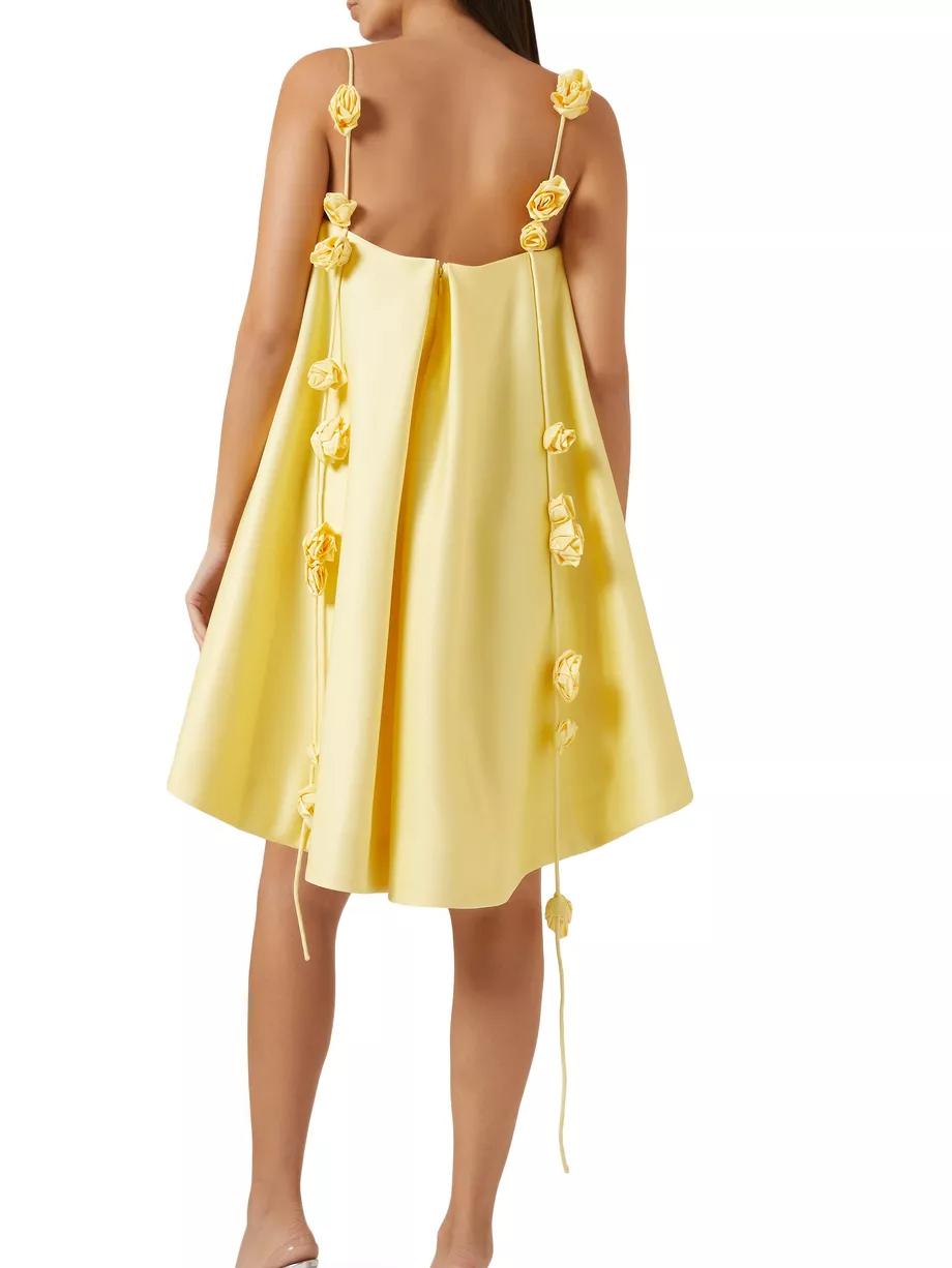 Eulalia spaghetti strap mini dress yellow front view