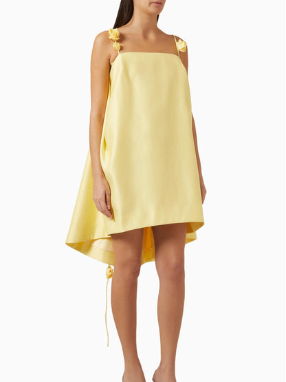 Eulalia A-line mini dress floral strap detail