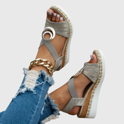 Lennon cushioned sandals top view