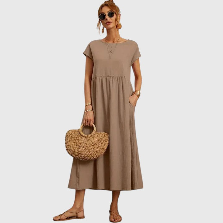 Avenelle | Casual Midi Summer Dress with Pockets
