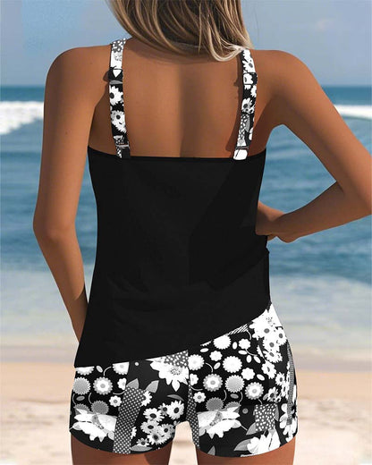 Donatella | Tank Top Tankini Set with Floral Shorts