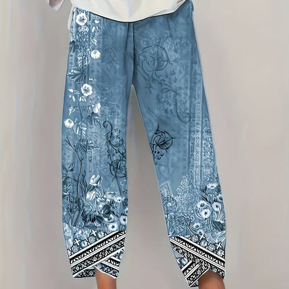 Botanical print trousers, further view