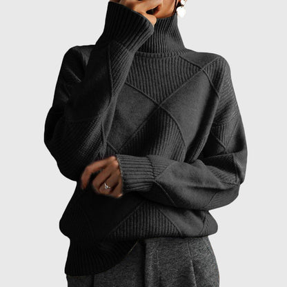 Geneva | Geometric Turtleneck Sweater