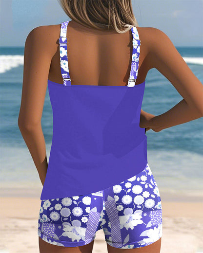 Donatella | Tank Top Tankini Set with Floral Shorts