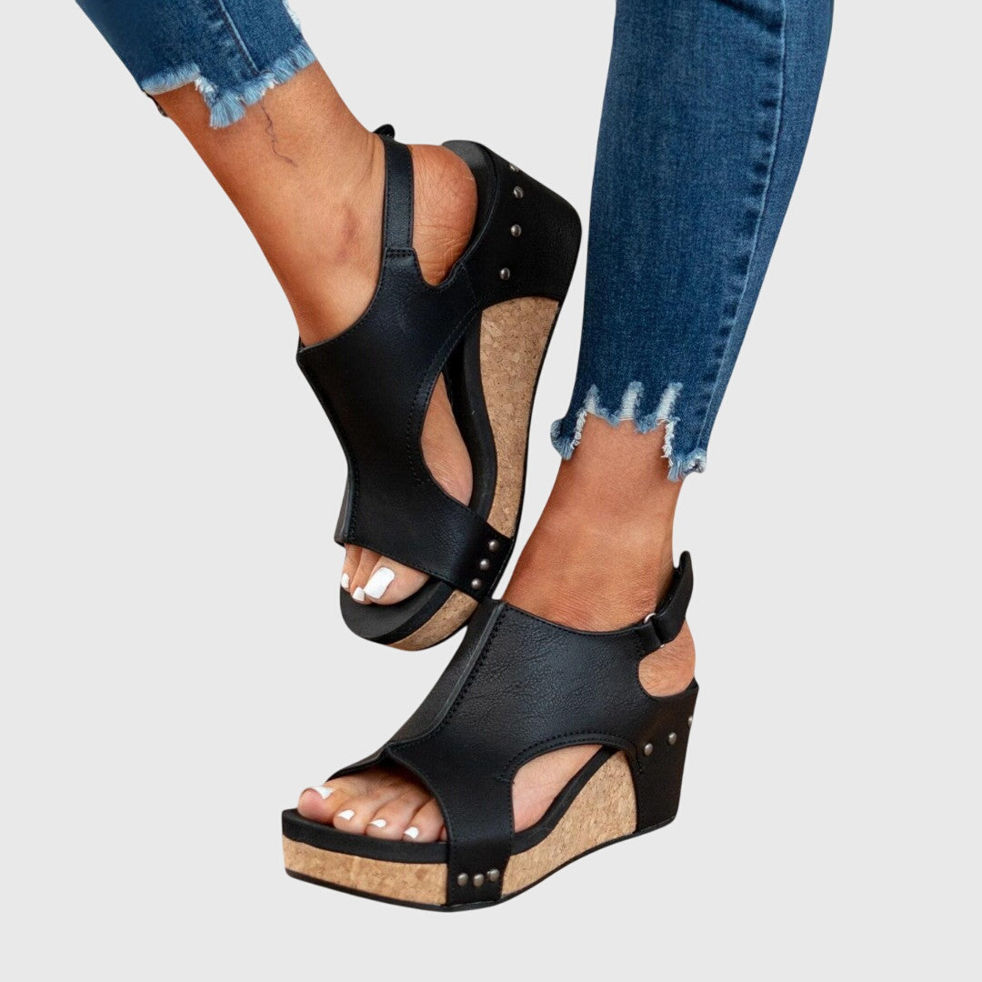 Bristol buckle wedges styled outfit