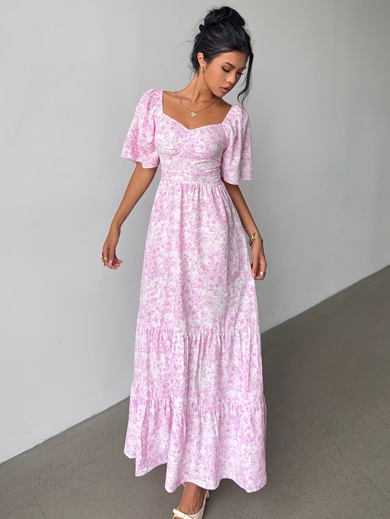Grace | Sweetheart Tiered Floral Maxi Dress