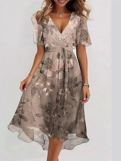 Elowyn | Boho Floral Midi Summer Dress