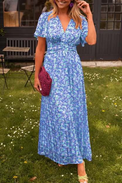 Floral maxi dress, back view