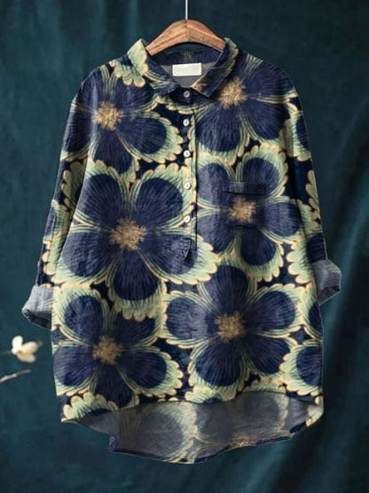 Caroline | Elegant Floral Print Relaxed Blouse