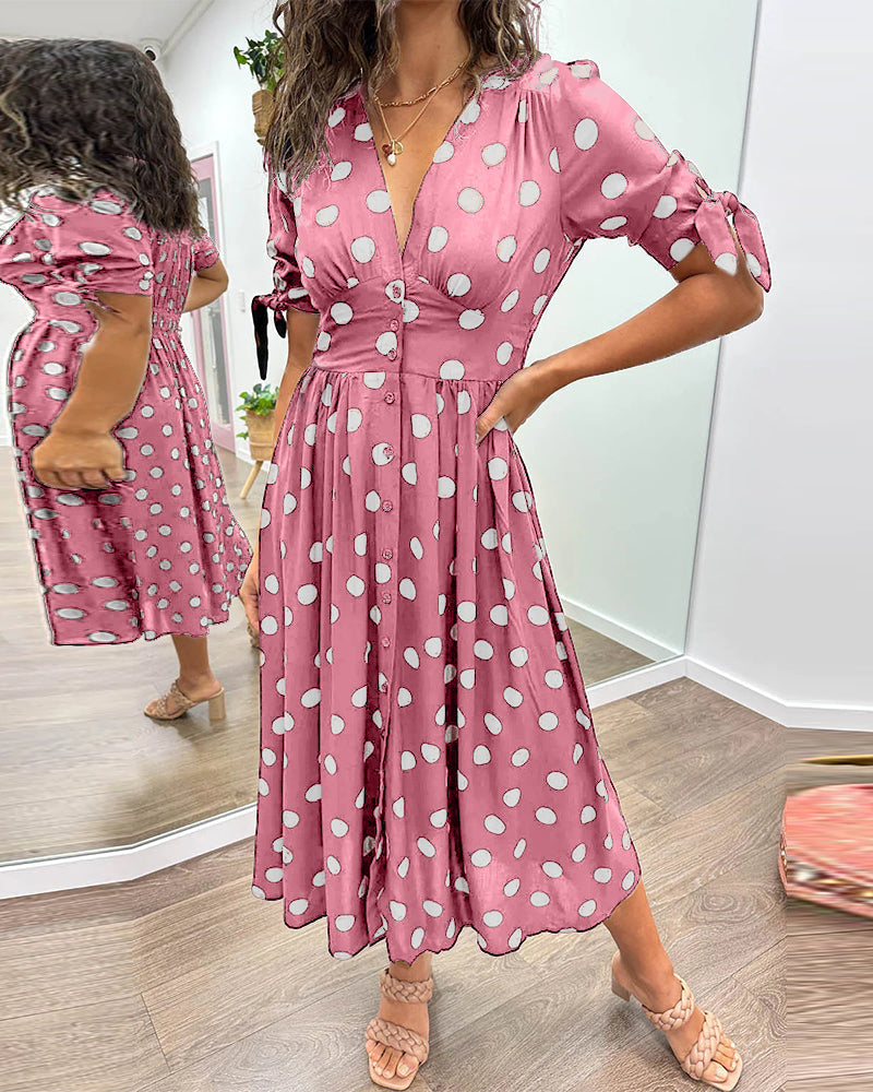 Bellamy | Polka Dot Button-Down Midi Dress