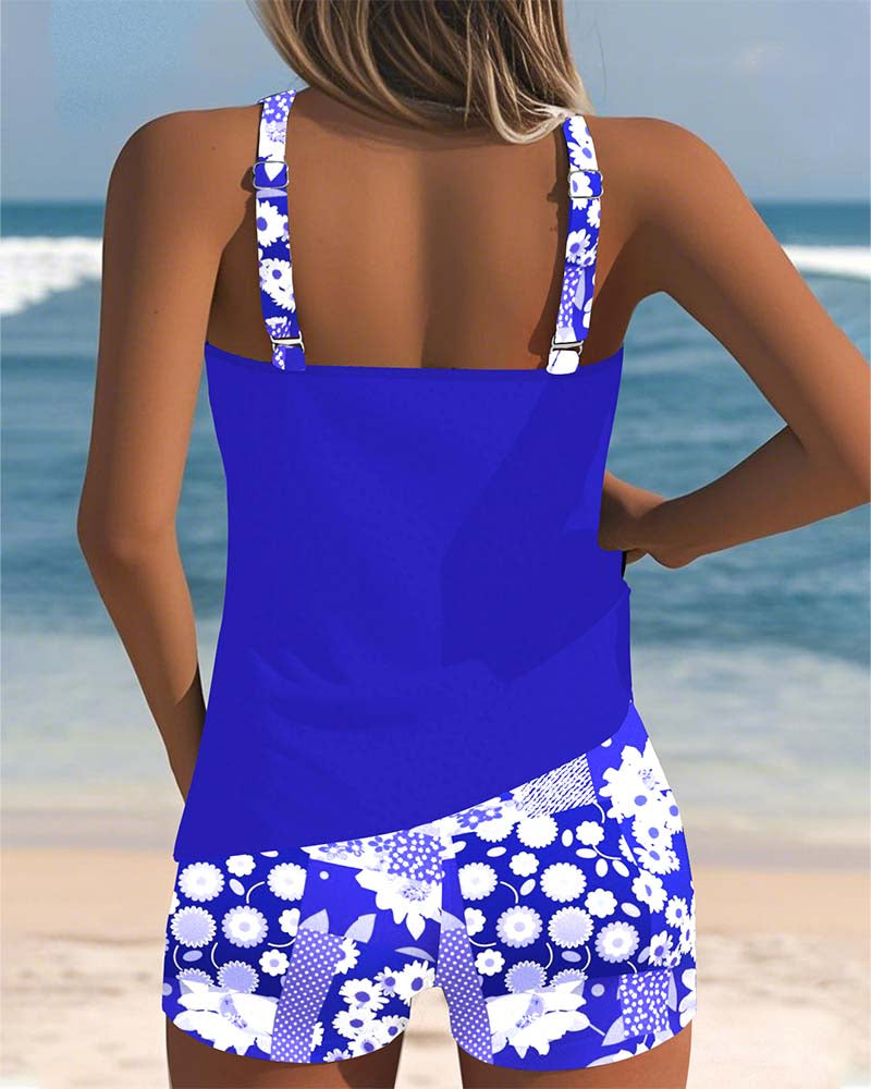 Donatella | Tank Top Tankini Set with Floral Shorts