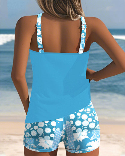 Donatella | Tank Top Tankini Set with Floral Shorts