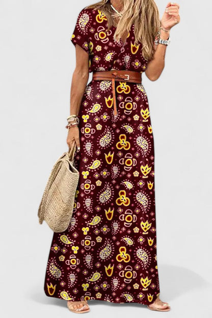Liora | Floral V-Neck Summer Maxi Dress