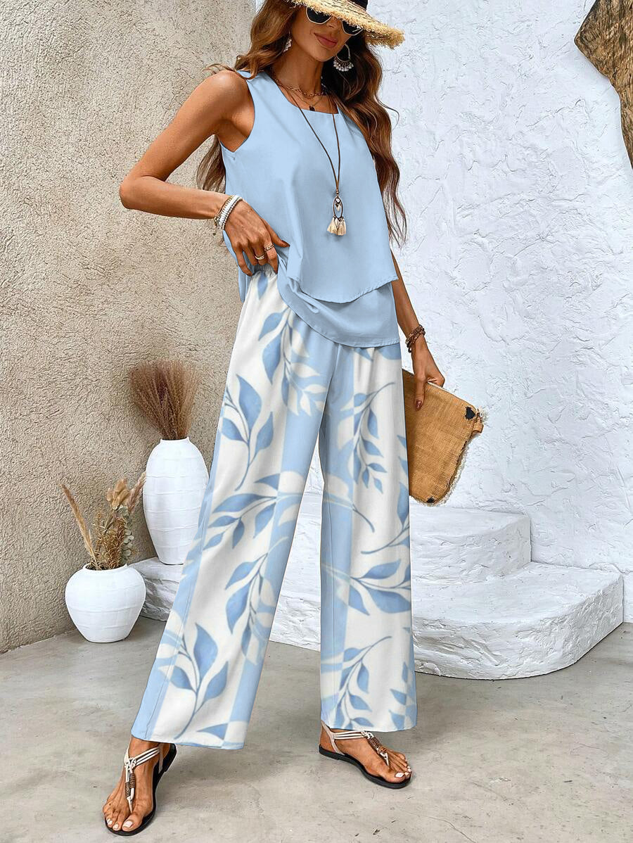 Alessira | Sleeveless Wide Leg Pants Set