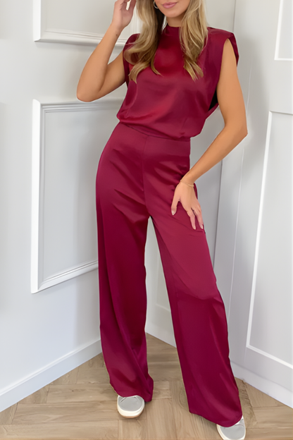 Halina | High Neck Wide Leg Jumpsuit