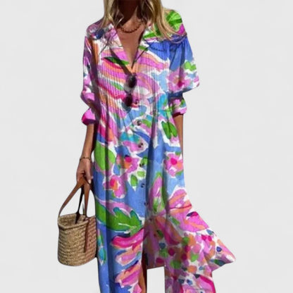 Paula | Floral Button-Down Shirt Dress