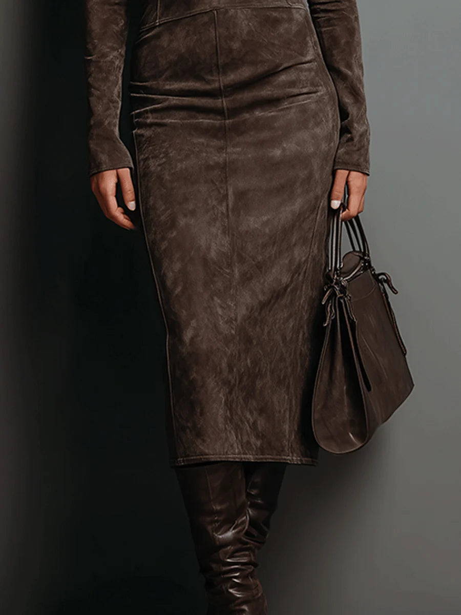 Havilah long-sleeve high-neck midi dress view 5