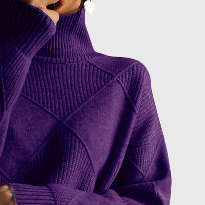 Geneva | Geometric Turtleneck Sweater