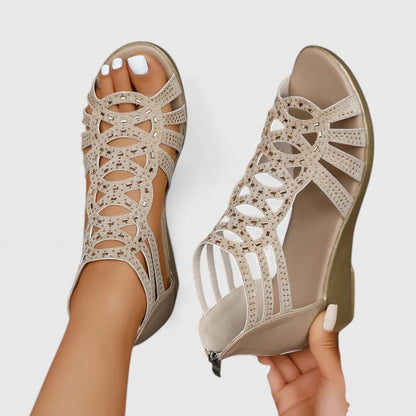 Joelle arch support cushioned comfort sandals front view