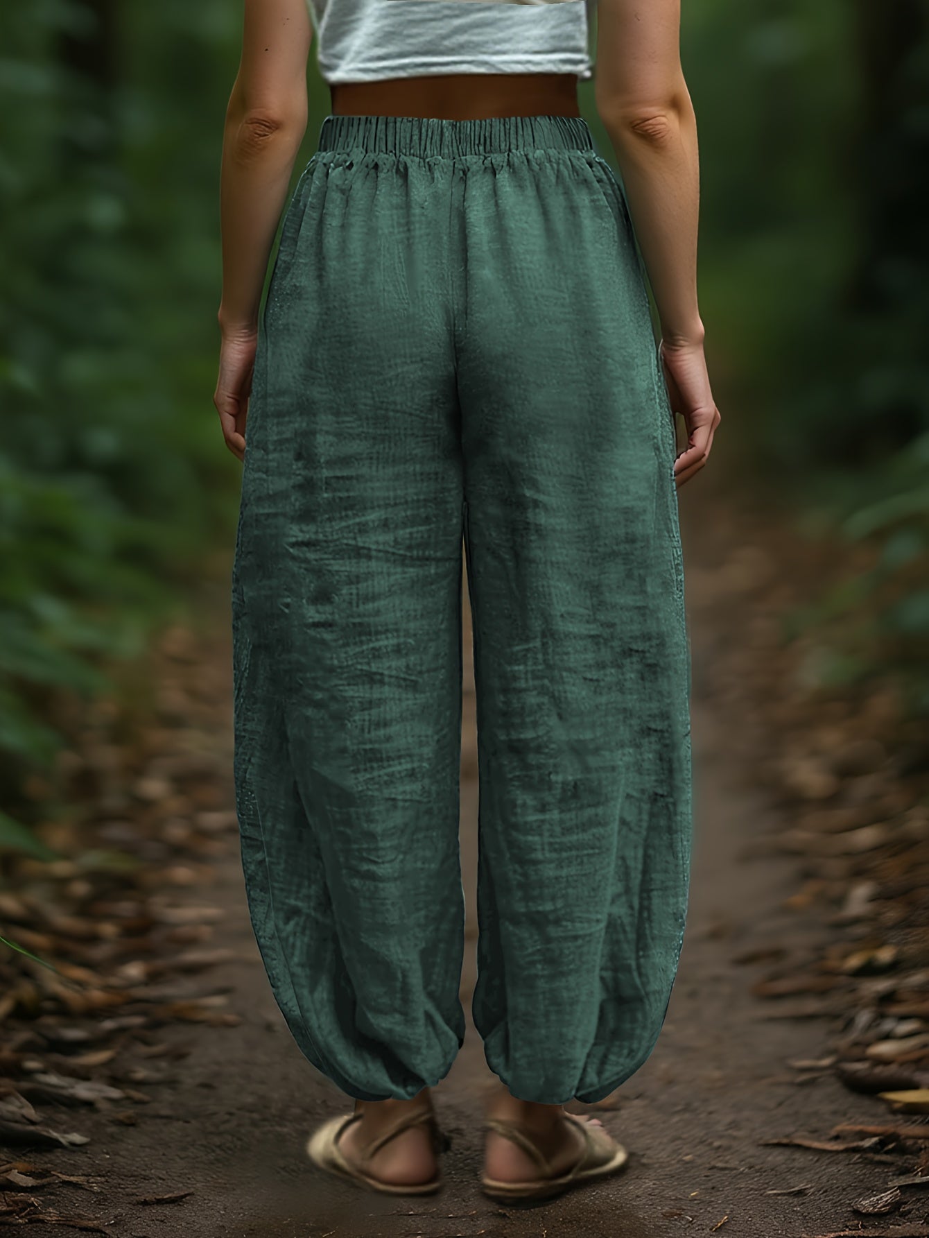 Relaxed drawstring lantern trousers, additional view