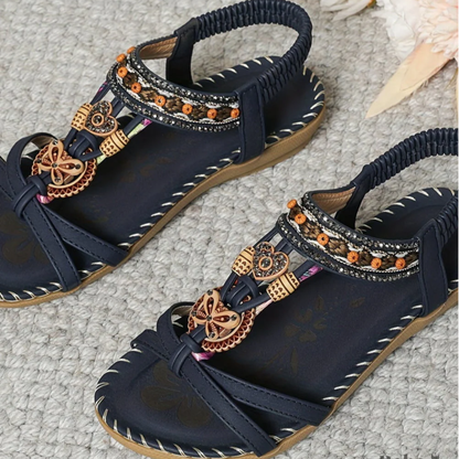 Reese boho beach sandals detail