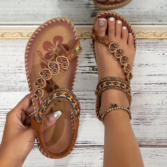 Reese boho slip-on beach comfort sandals front view
